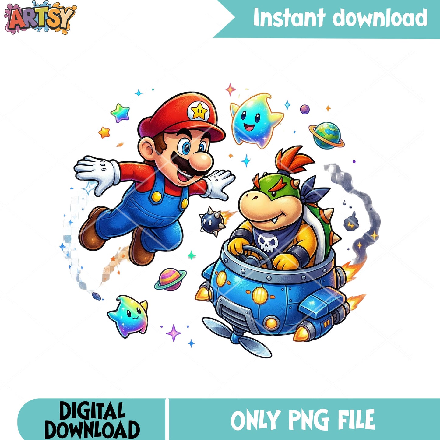 Galaxy enemy browser png, mario browser png, super mario png