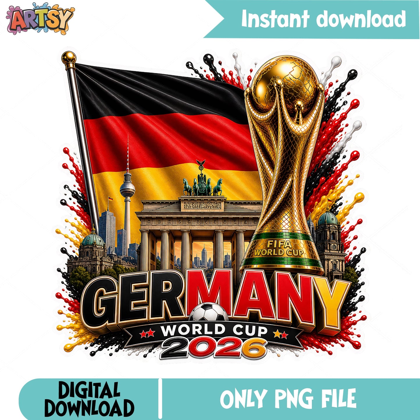 Germany World Cup 2026 PNG, Soccer FIFA Trophy PNG, Football PNG