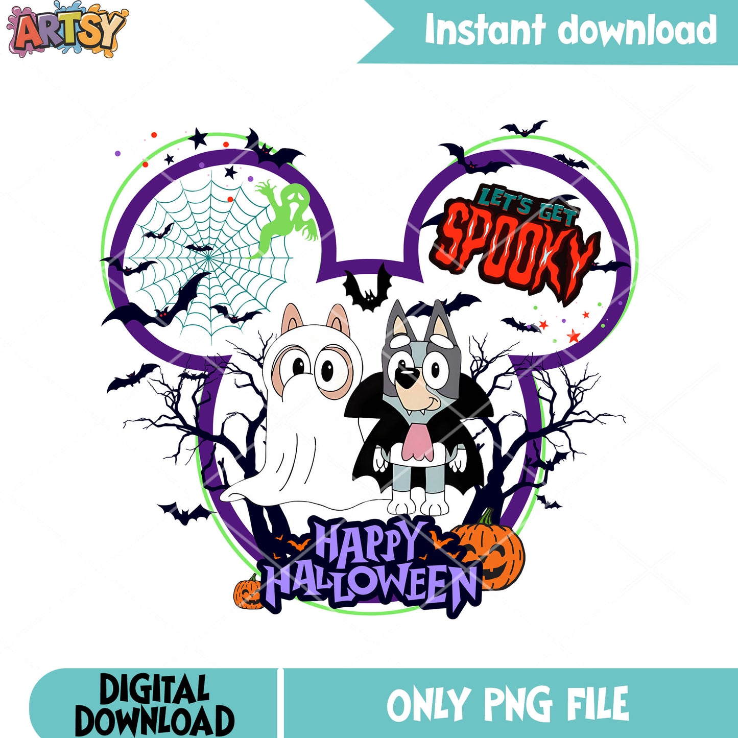 Ghost blanket costume png, bluey character png, halloween costume png