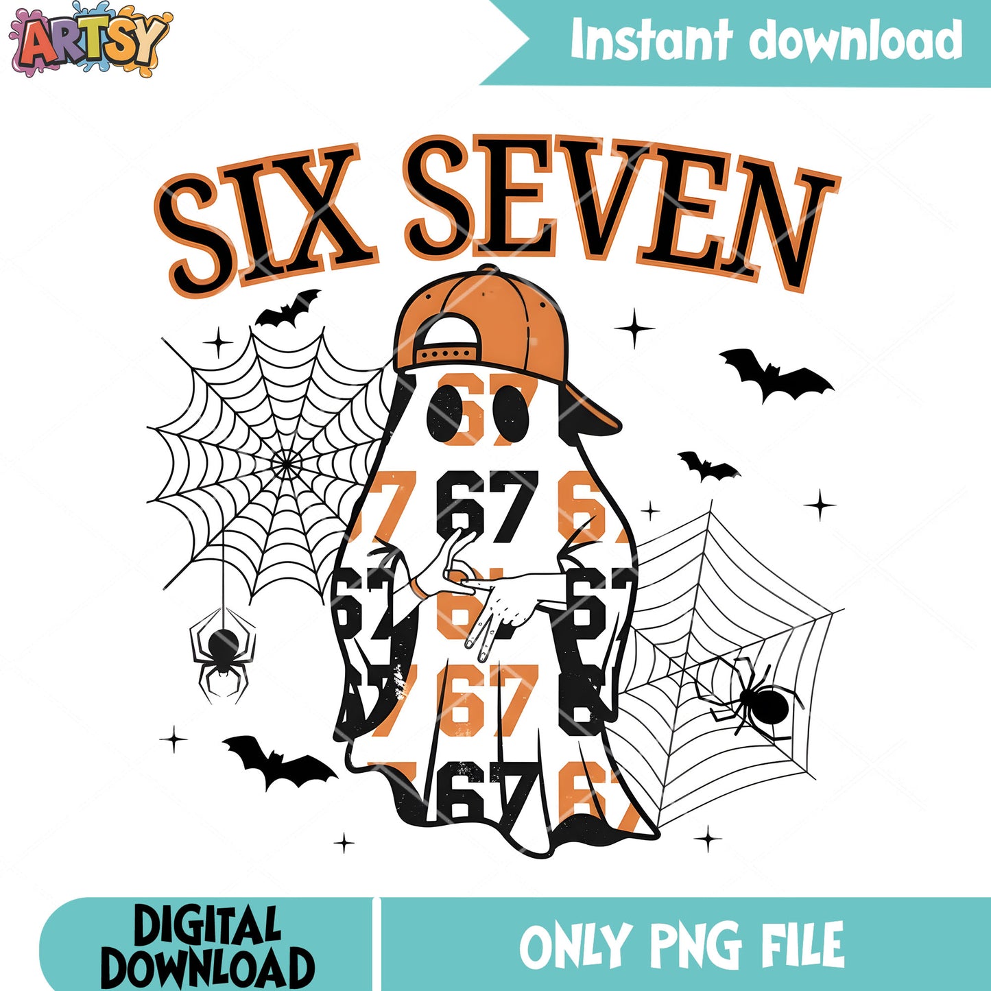 Ghost boy six seven png, 67 halloween png, halloween ghost png