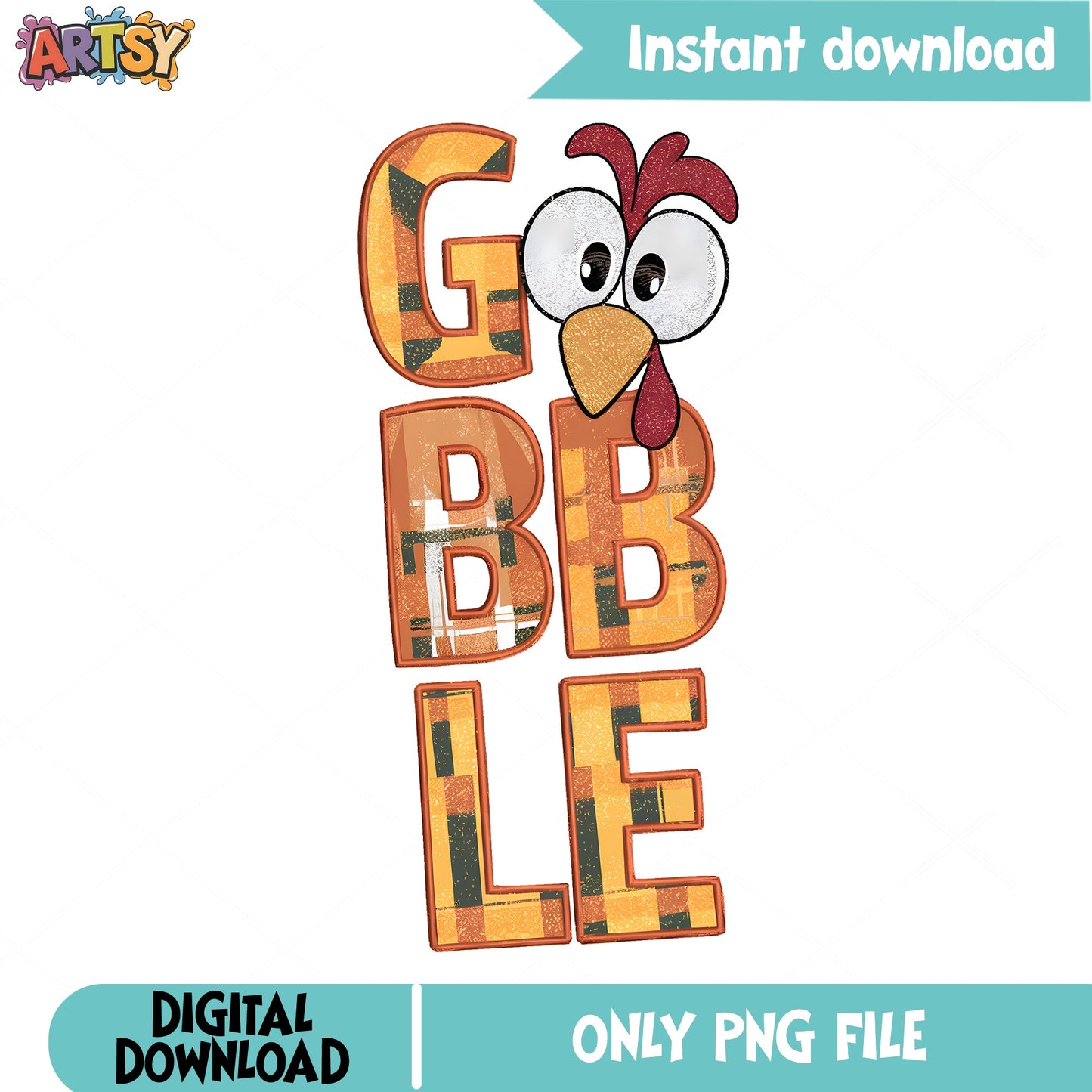 Gobble Turkey Thanksgiving PNG, Funny Turkey Face PNG, Fall PNG