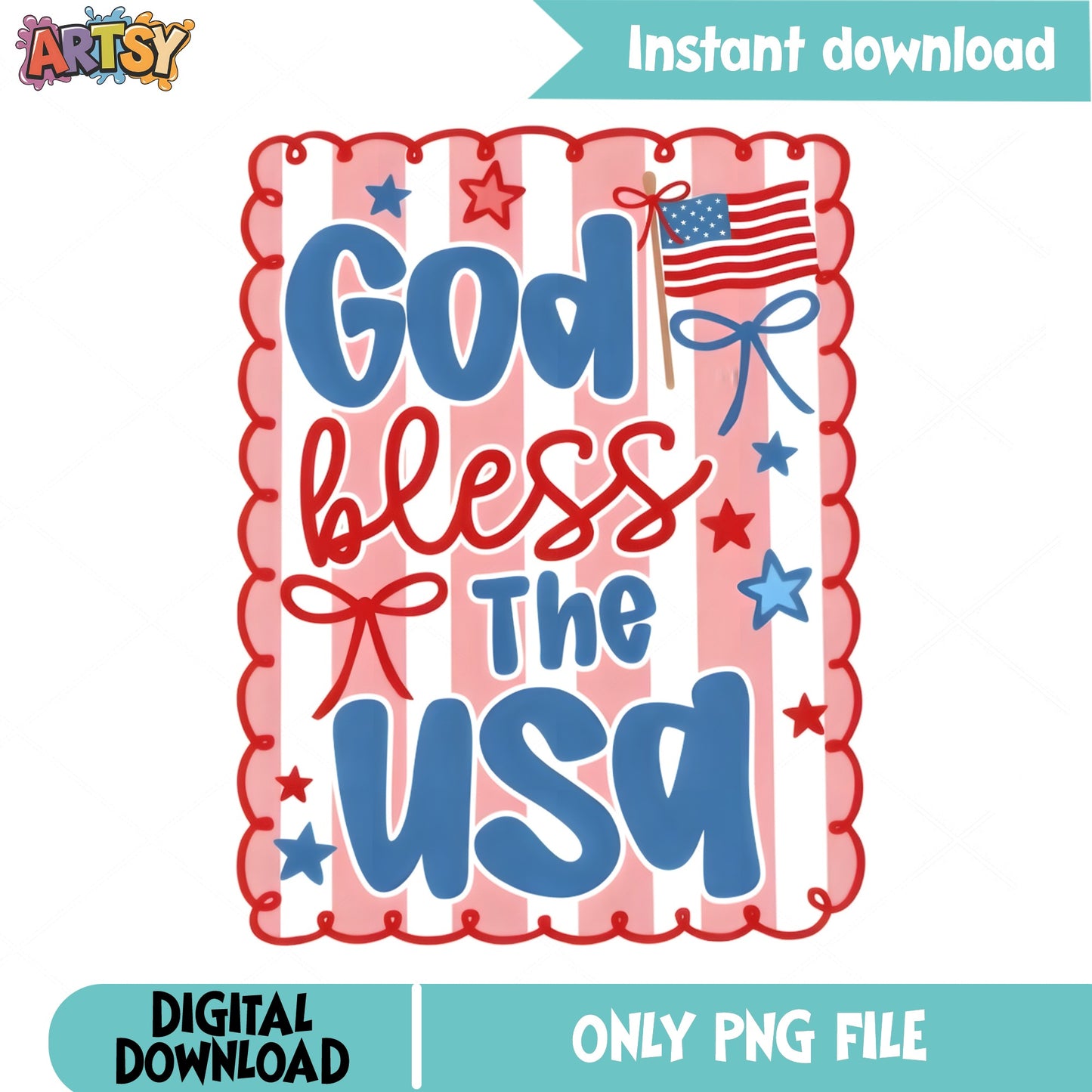 God Bless The USA PNG, 4th Of July PNG, Patriotic American PNG