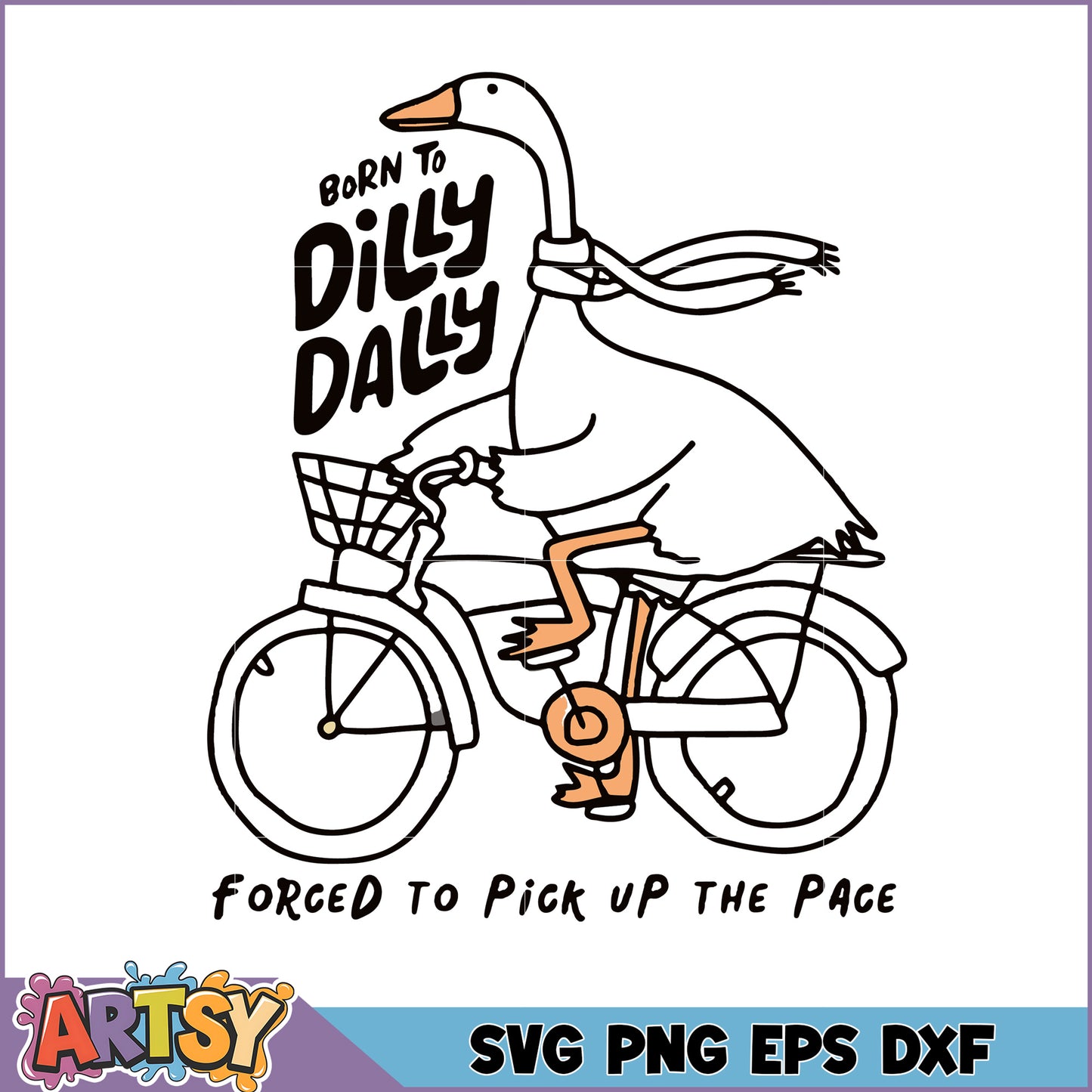 Goose Biking SVG Dilly Dally Design