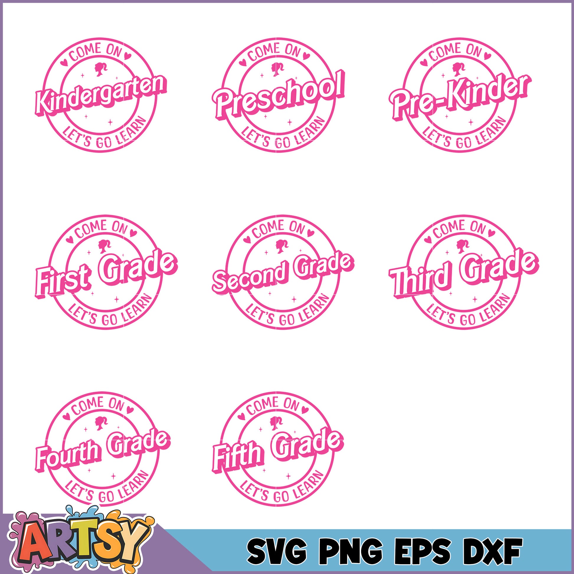 Grade School SVG Bundle PNG, EPS, DXF
