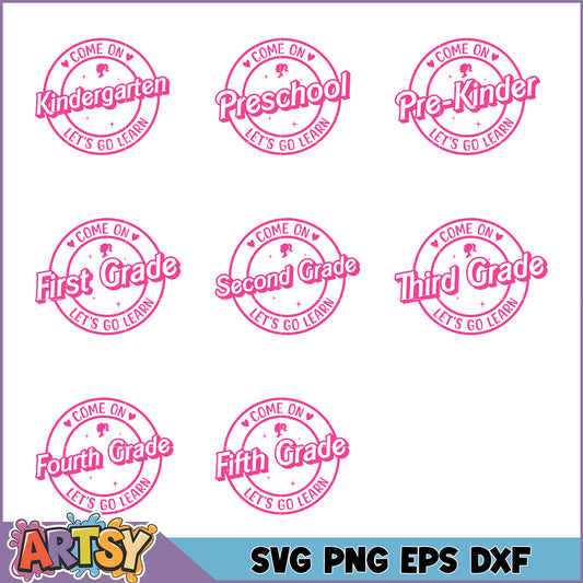 Grade School SVG Bundle PNG, EPS, DXF