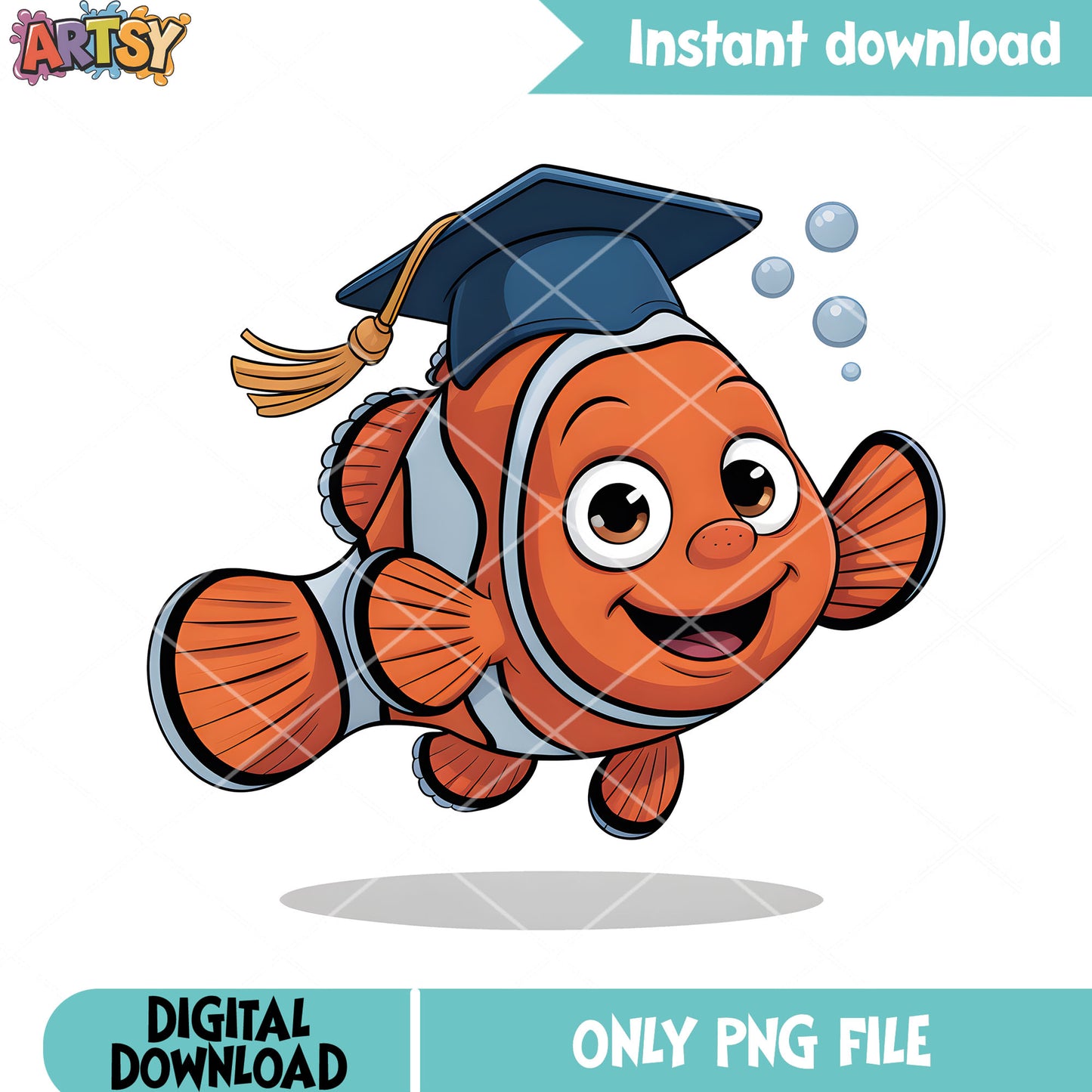 Graduated nemo fish png, clownfish nemo png, finding nemo png