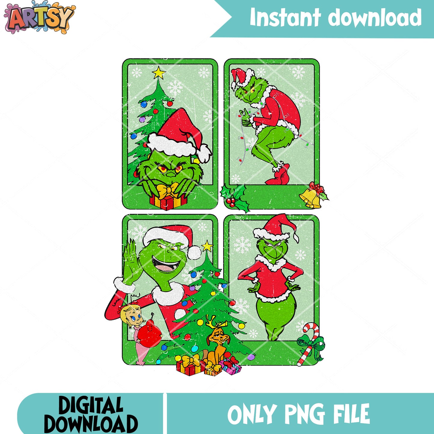Green grinch comic png, the grinch png, merry christmas png