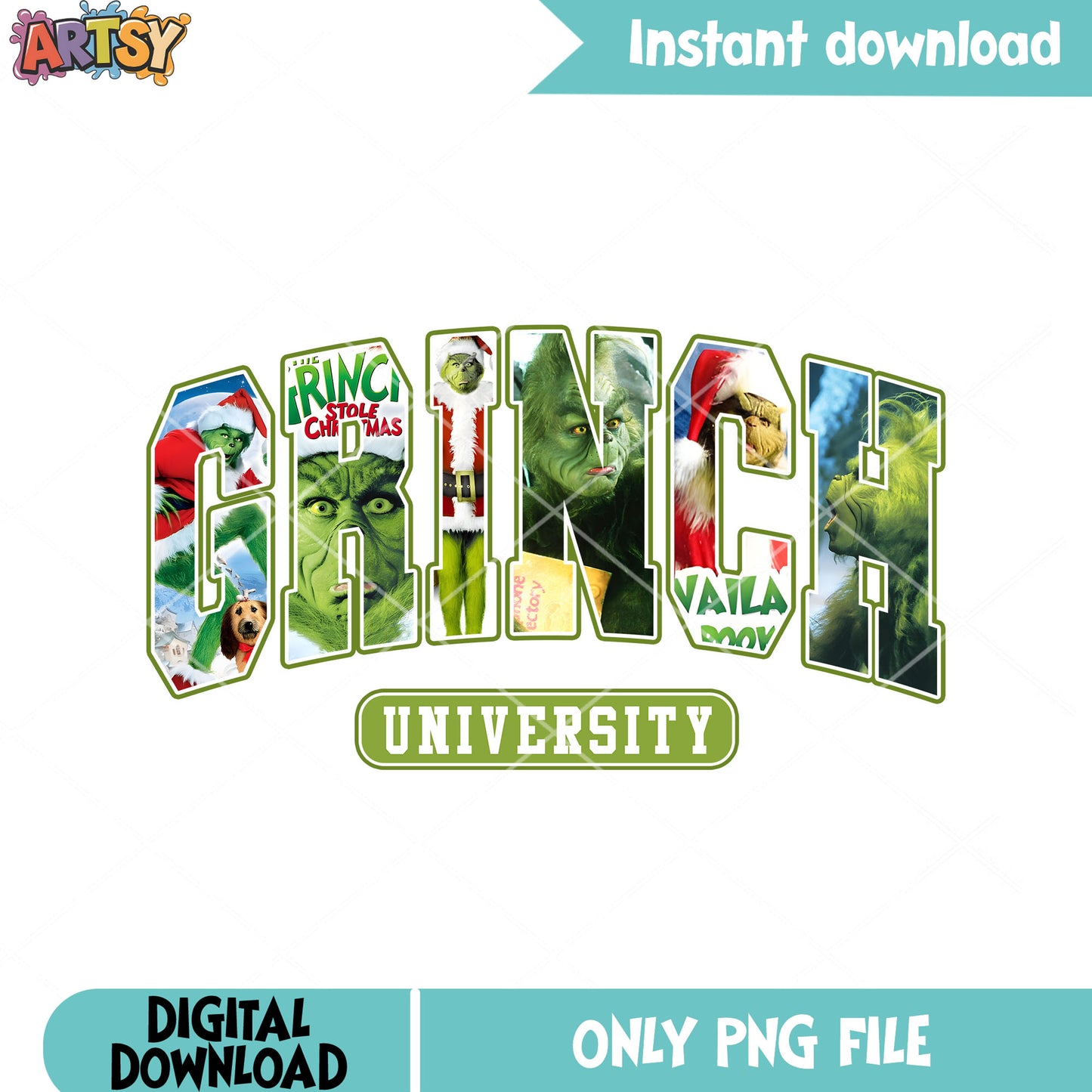 Green grinch man university png, the grinch png, merry christmas png