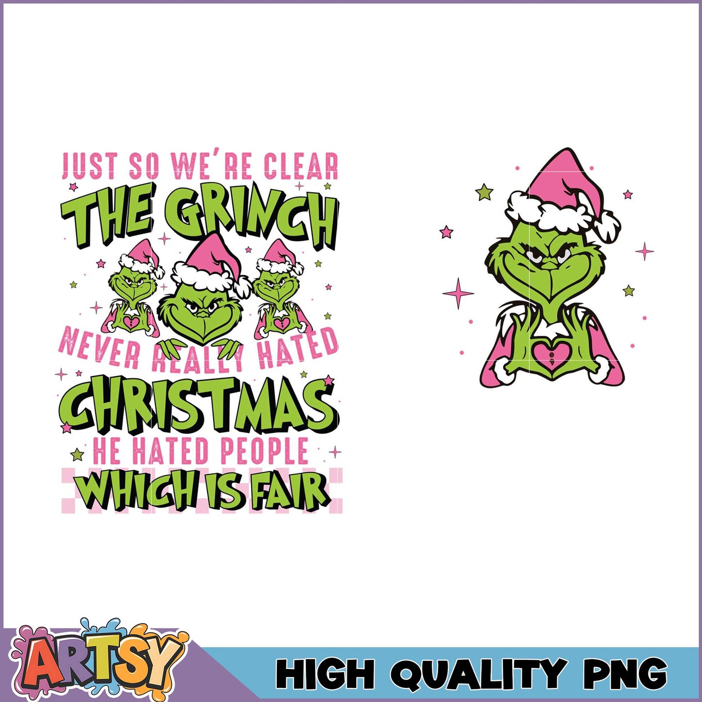 Grinch Christmas PNG Bundle High Quality Designs
