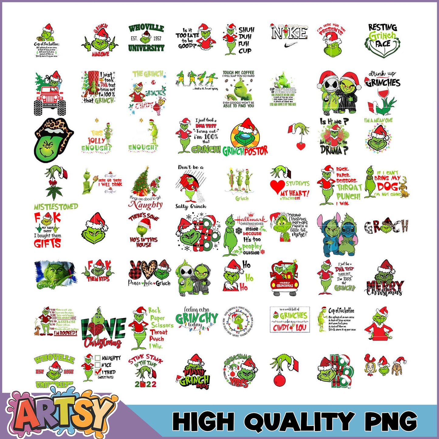 Grinch PNG Bundle 30+ High-Quality Designs
