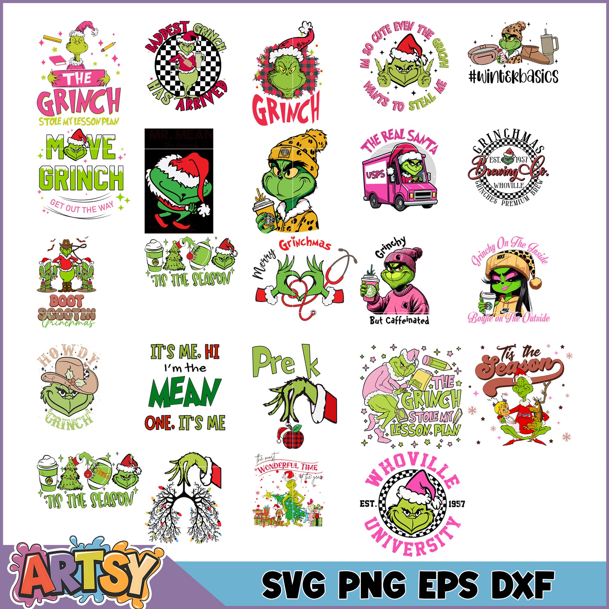 Grinch SVG Bundle Christmas Designs