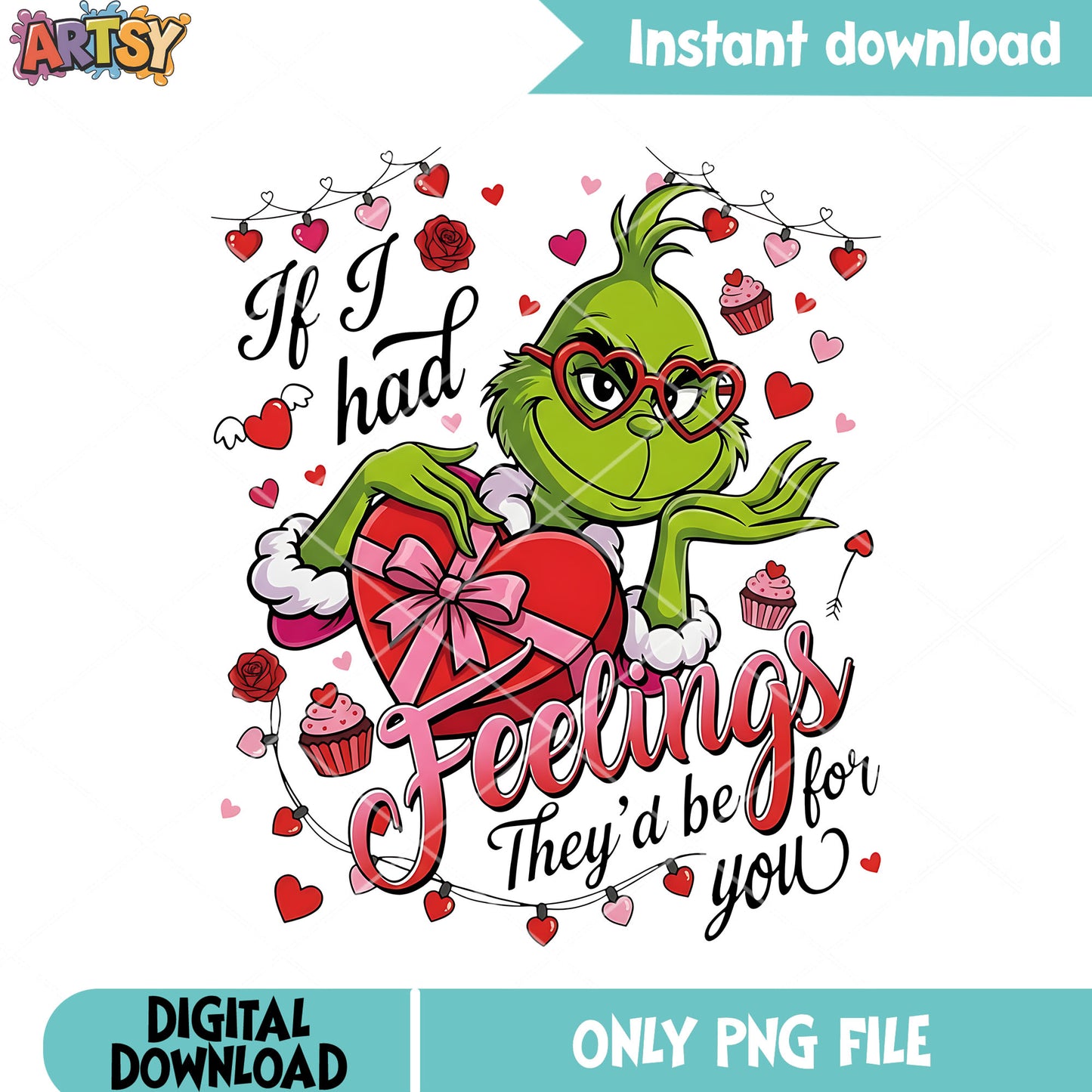 Grinch valentine png,festival png,disney characters png