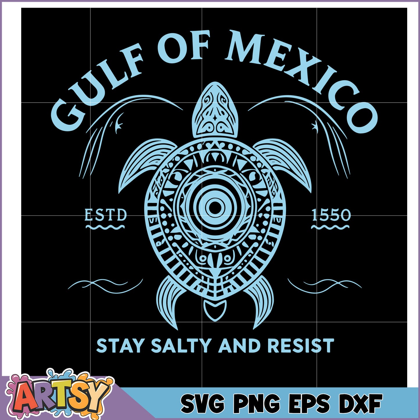 Gulf of Mexico Turtle SVG Cut File