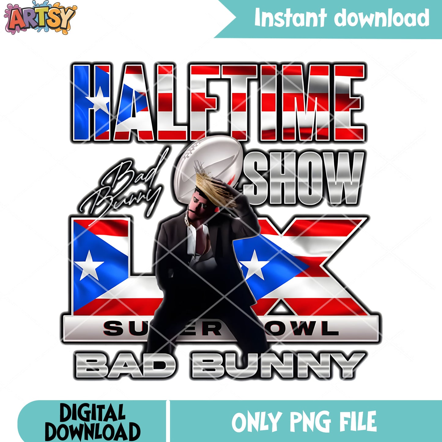 Halftime bowl bad bunny png, halftime super bowl png, superbowl png