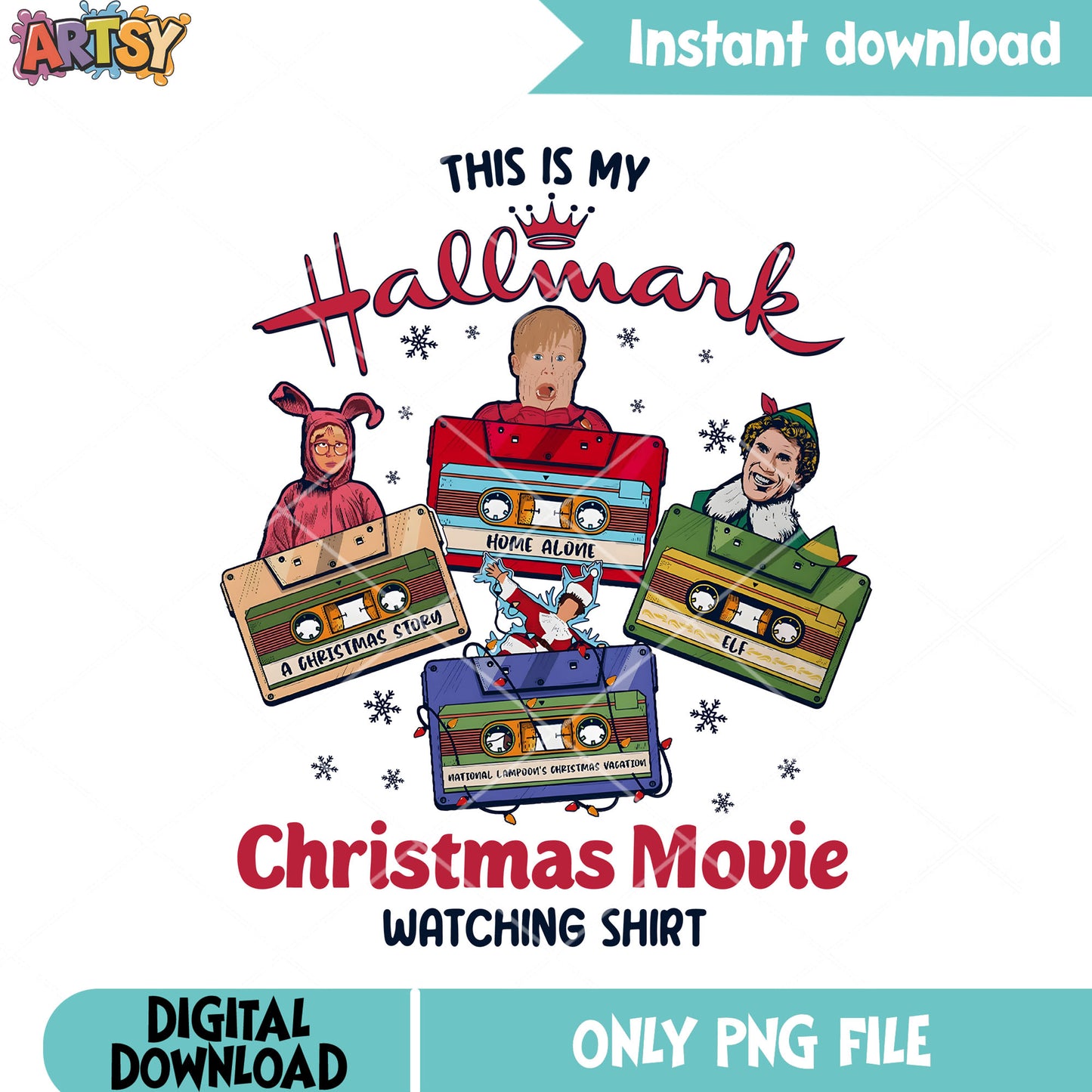 Hallmark christmas cassette png, home alone png, a christmas story png
