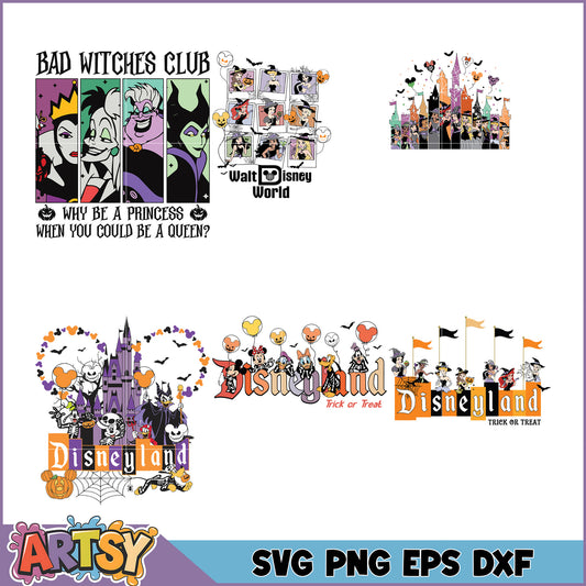 Halloween Disney SVG Bundle PNG, EPS, DXF