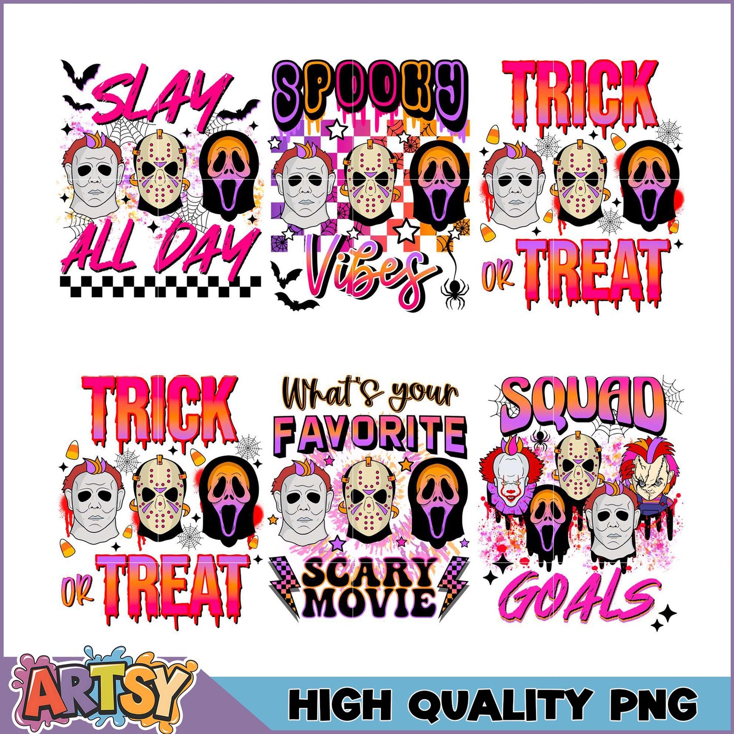 Halloween Horror Movie PNG Bundle