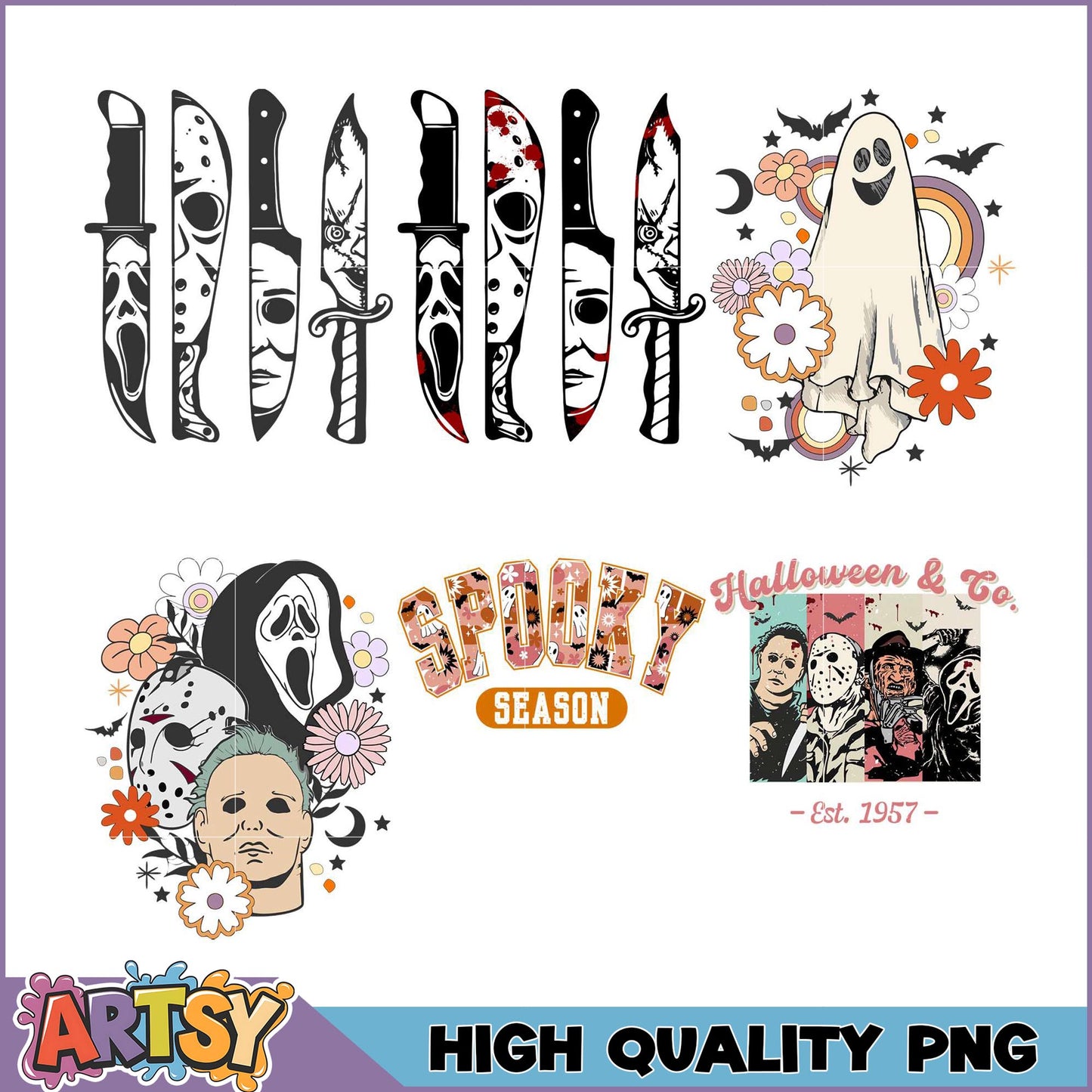 Halloween Horror Movie PNG Bundle High Quality Images