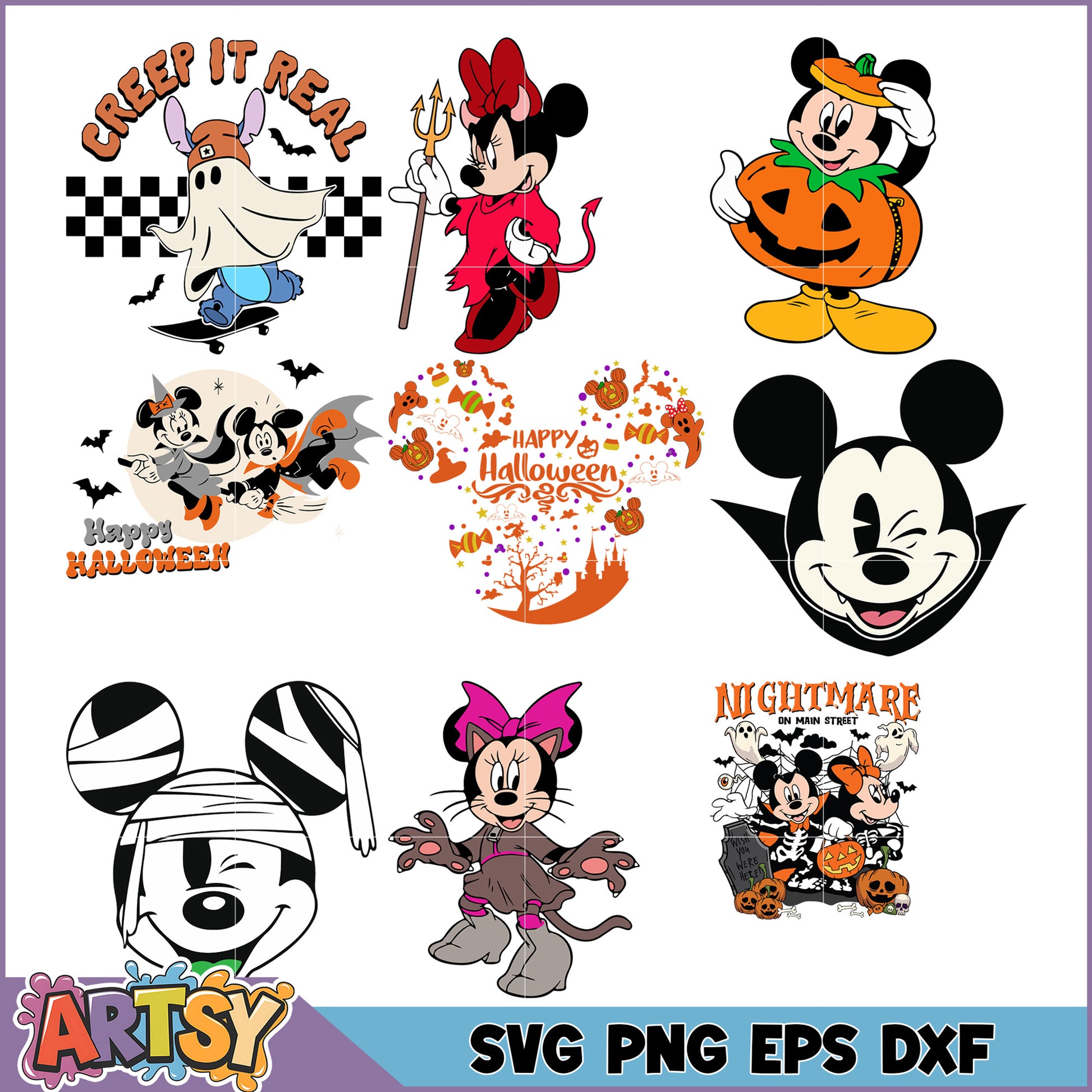 Halloween Mickey Minnie SVG Bundle