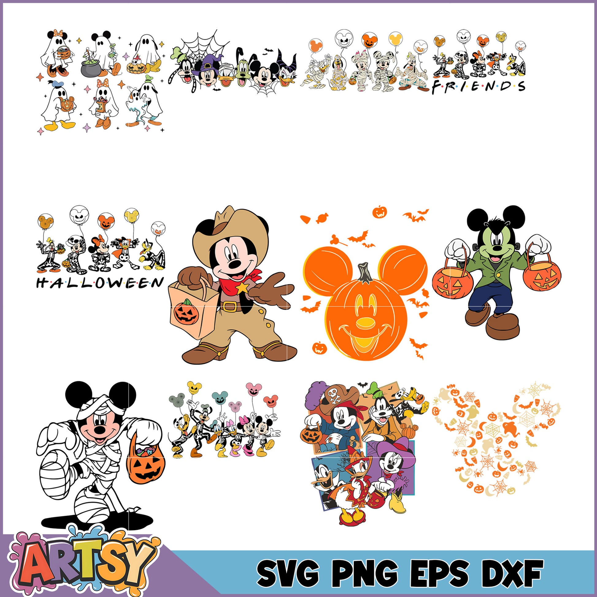 Halloween Mickey SVG Bundle PNG, EPS, DXF