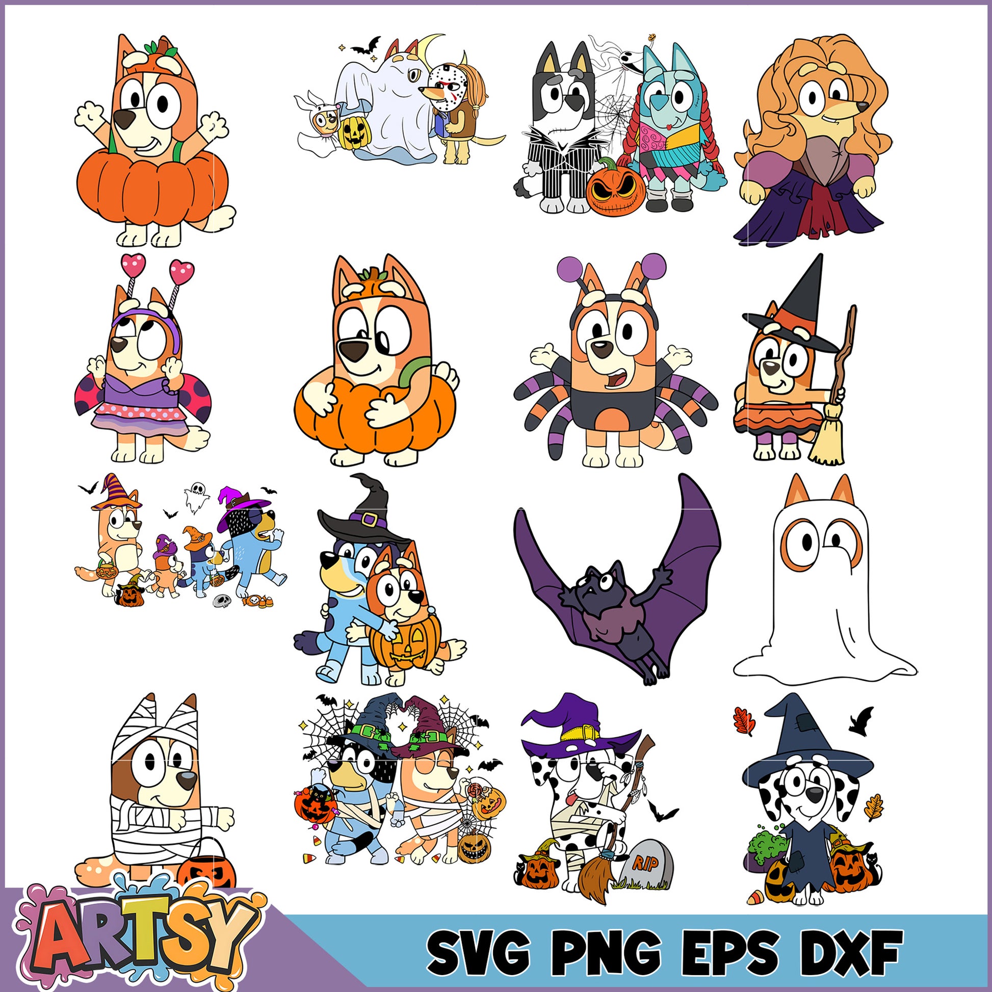 Halloween Puppy SVG Bundle PNG, EPS, DXF