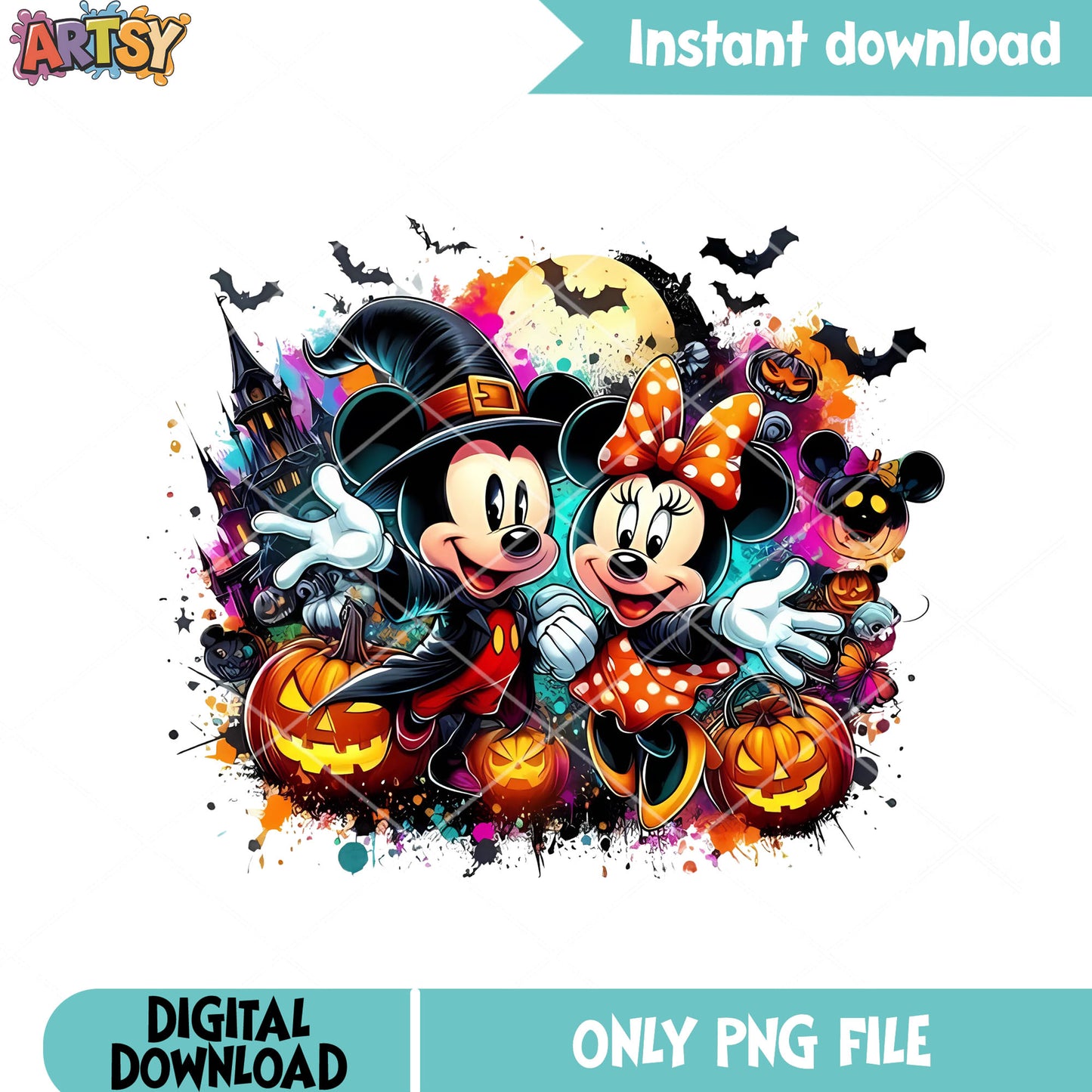 Halloween Scary pumpkin png, disney halloween png, witch costume png