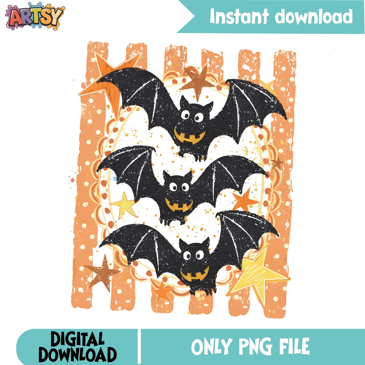 Halloween Cute Bats PNG, Spooky Bat Clipart, Halloween PNG