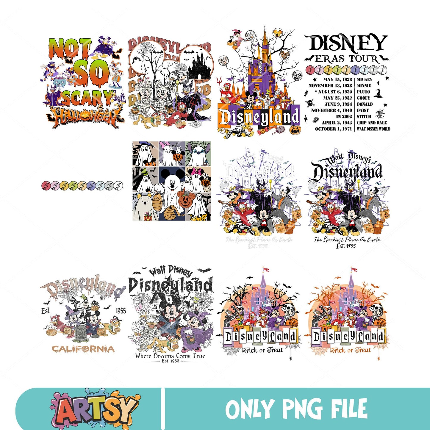 Halloween eras tour png bundle, disney eras png, halloween disney png