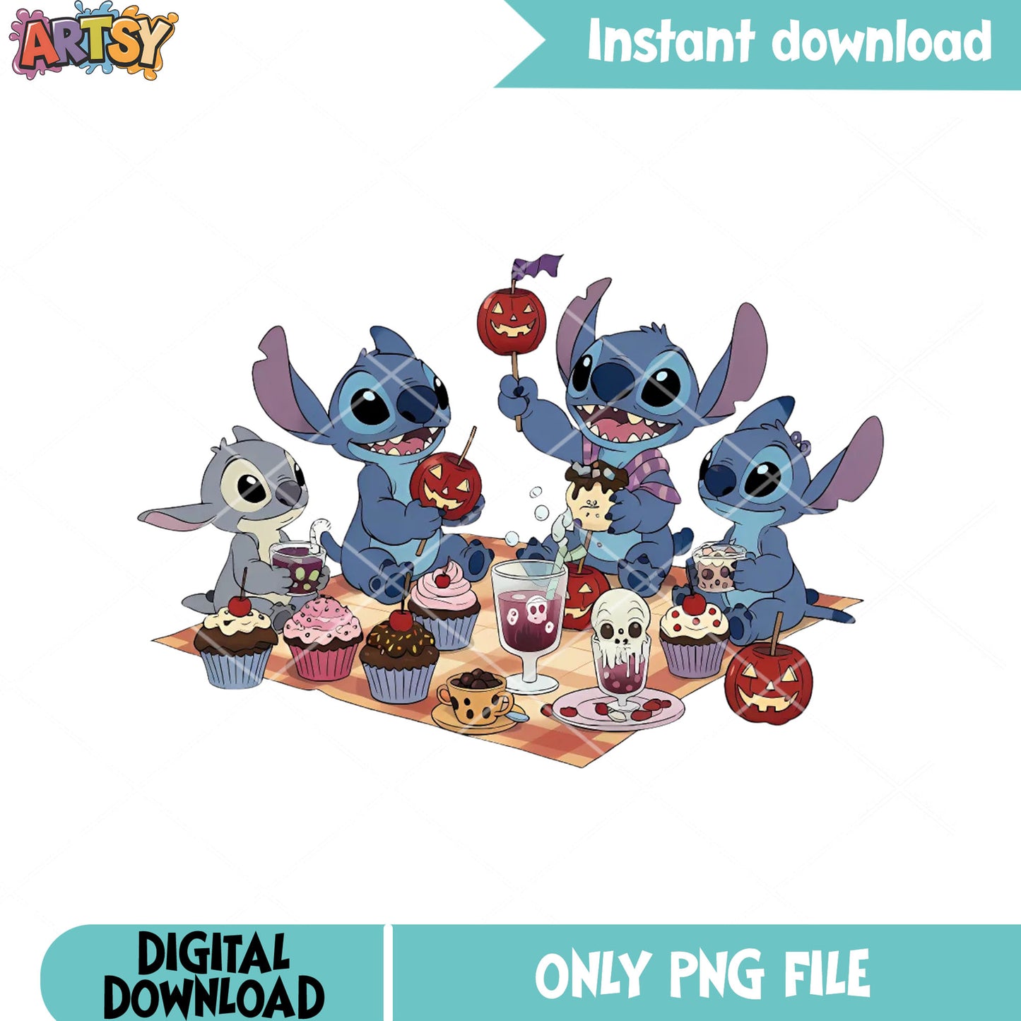 Halloween picnic png, spooky soda png, happy halloween png