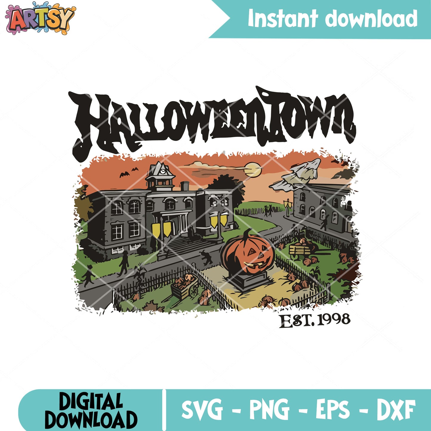 Halloween town from 1998 svg, halloween town svg, pumpkin svg