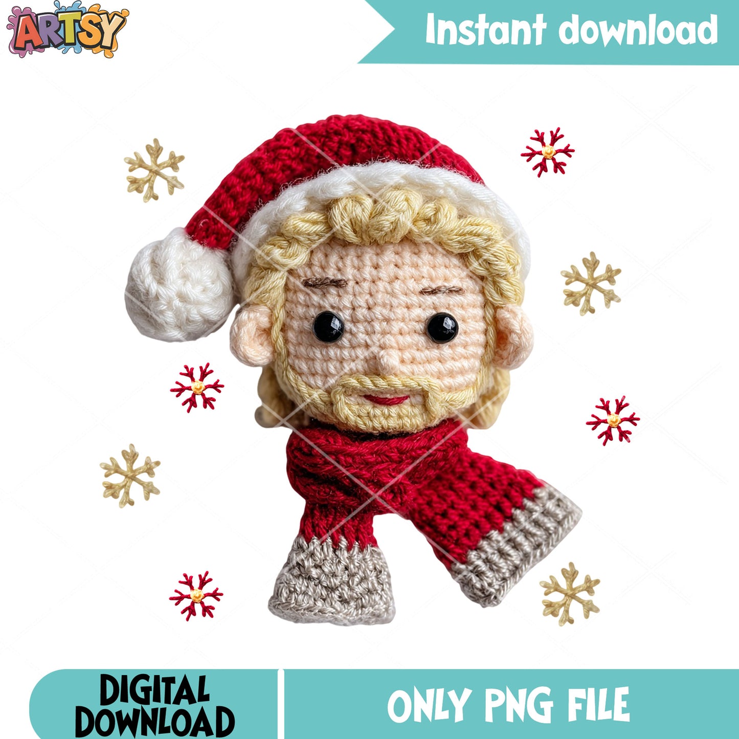 Handicraft thor noel png, marvel christmas png, thor god of thunder png