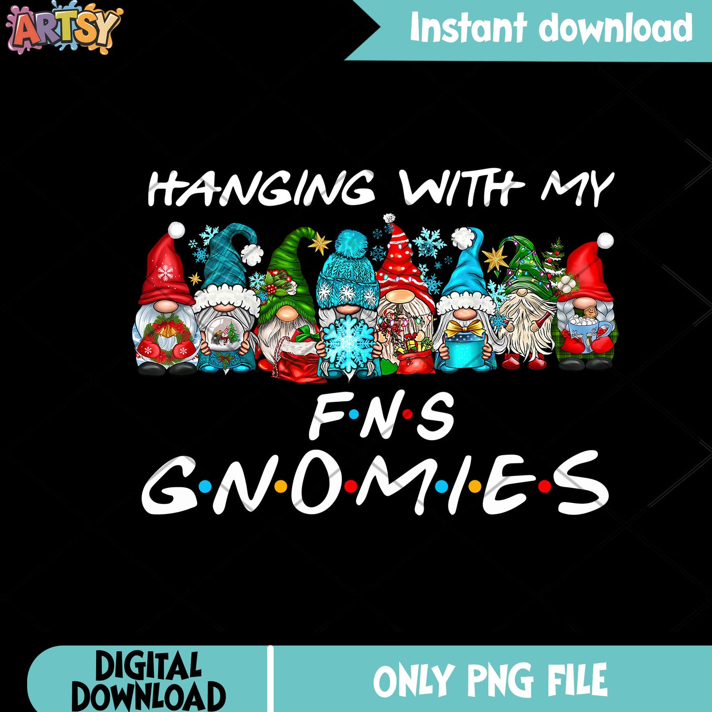 Hanging with my fns png, seven dwarfs christmas png, seven dwarfs png