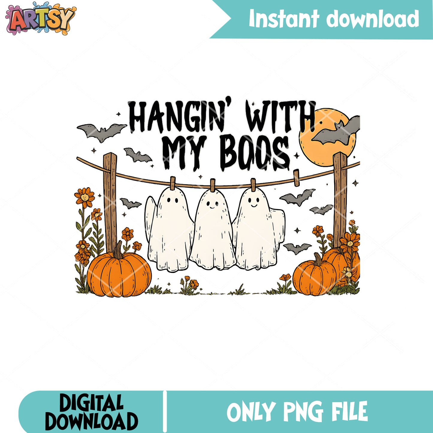 Hangin with my boos ghost png, cute boos png, halloween boos png
