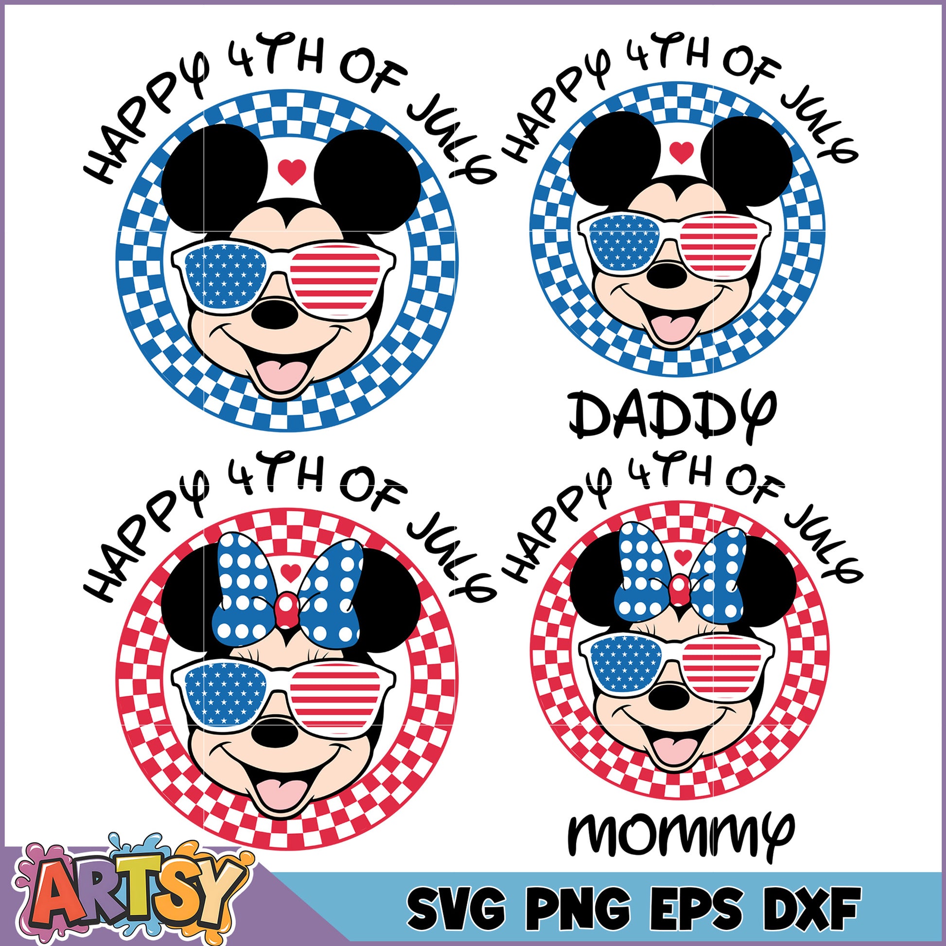 Happy 4th of July SVG Bundle with Mickey Mouse Designs for Summer Fun
