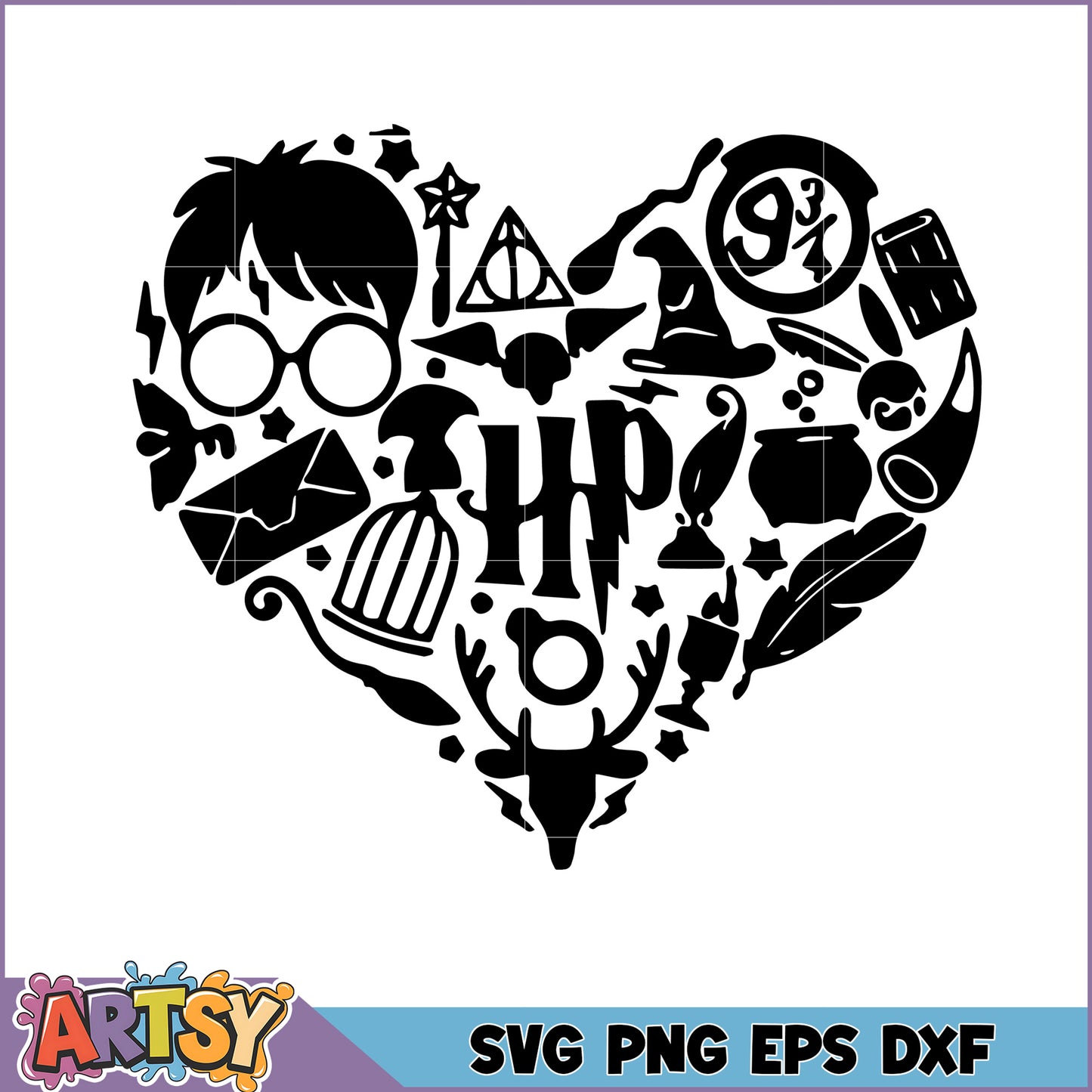 Harry Potter Heart SVG Cut File