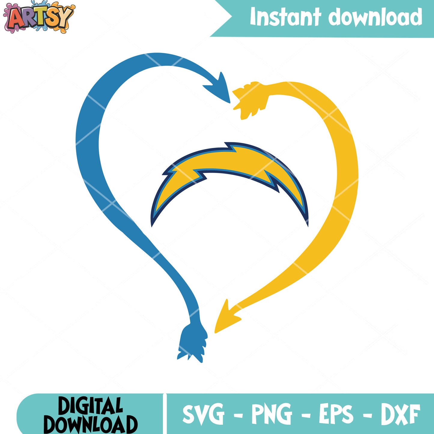 Heart arrow chargers svg, nfl football svg, los angeles svg