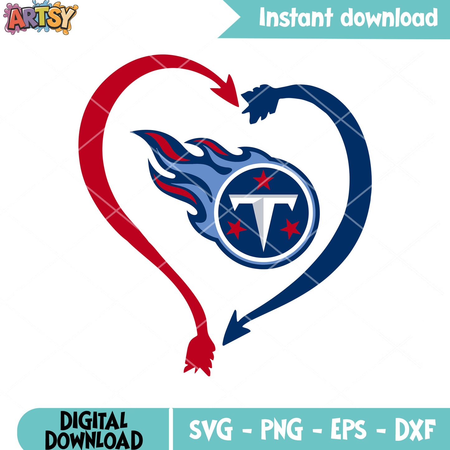 Heart arrow for tennessee svg, titans svg, nfl teams svg