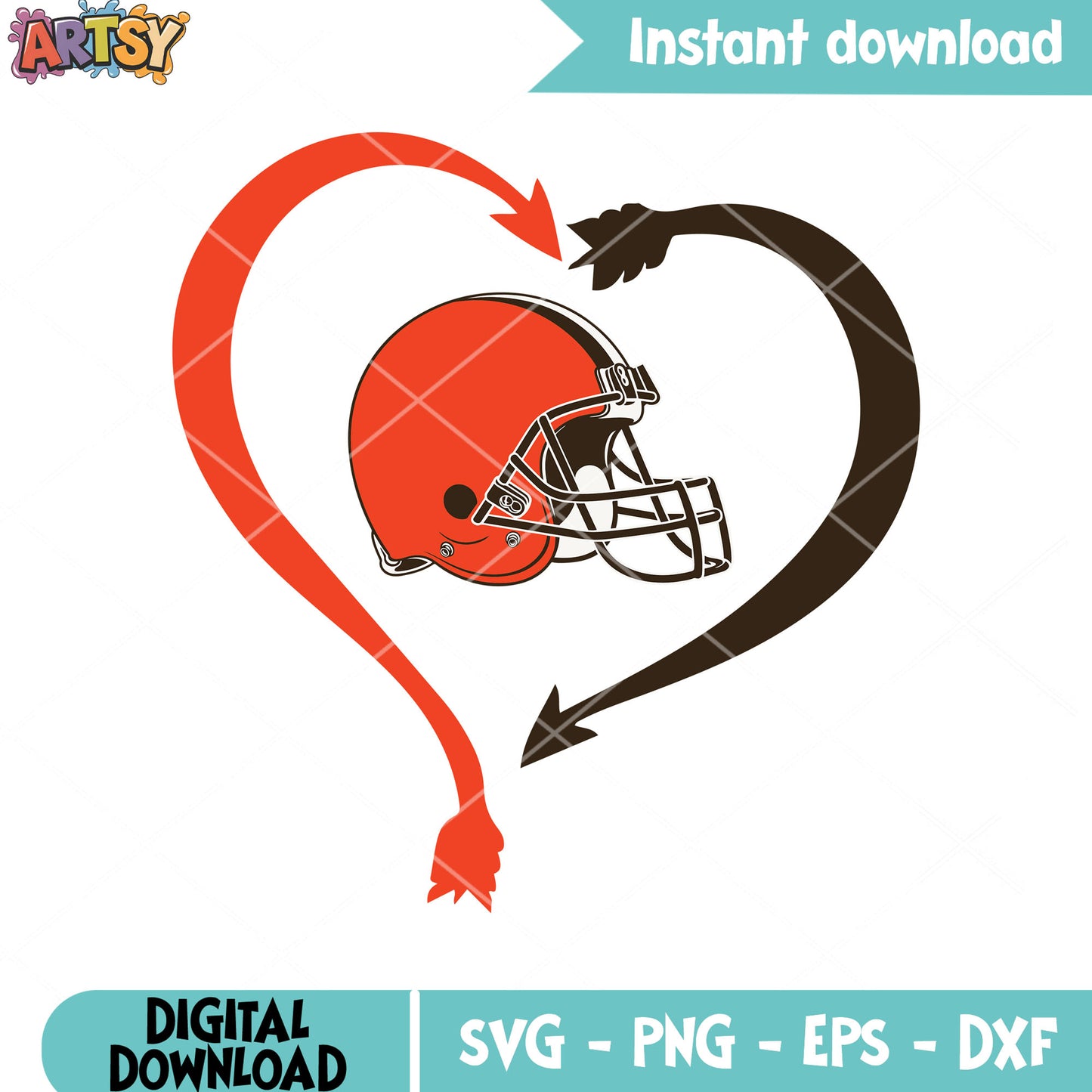 Heart arrow nfl svg, cleverland browns svg, NFL teams svg