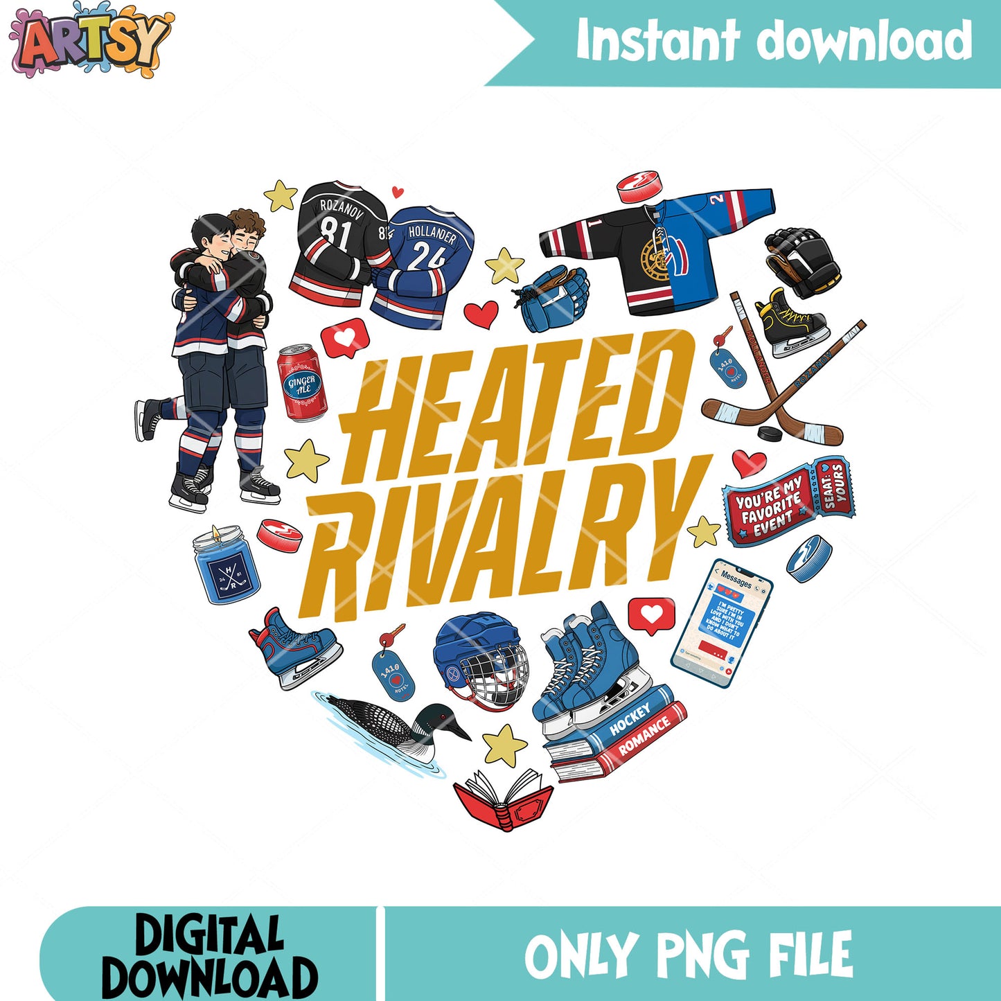 Heated stuff heart png, hollanov png, heated rivalry png