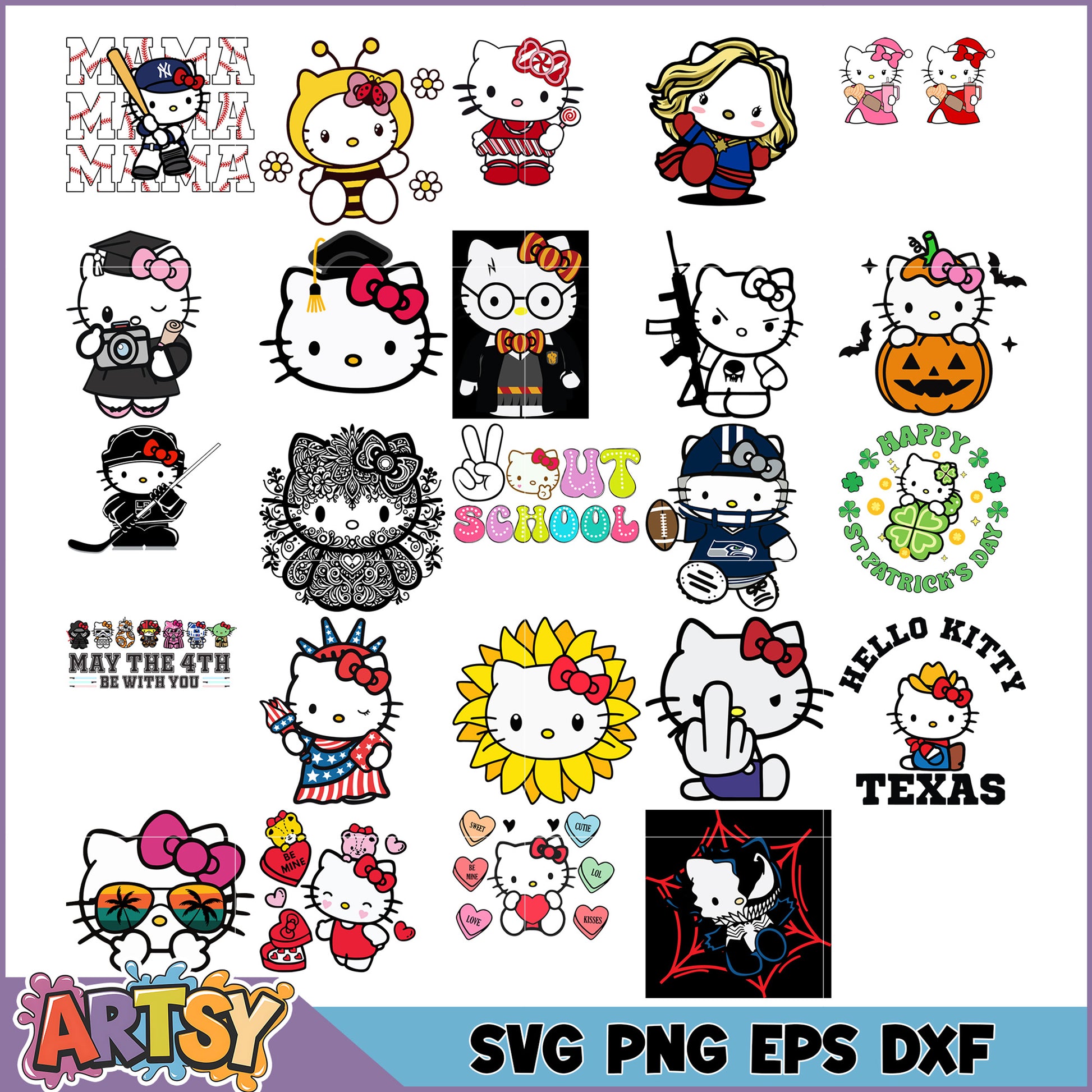 Hello Kitty SVG Bundle 20+ Designs