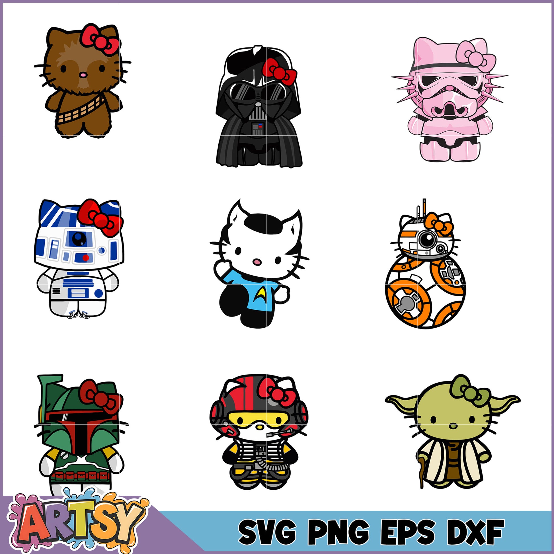 Hello Kitty Star Wars SVG Bundle