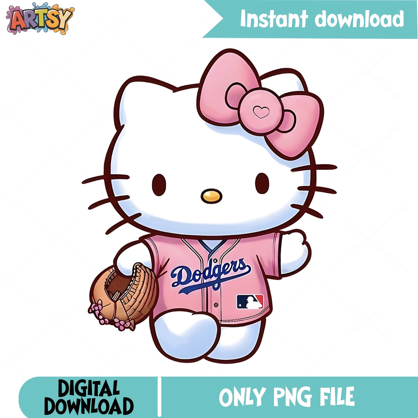 Hello Kitty Dodgers PNG, Baseball Kitty PNG, Sanrio PNG