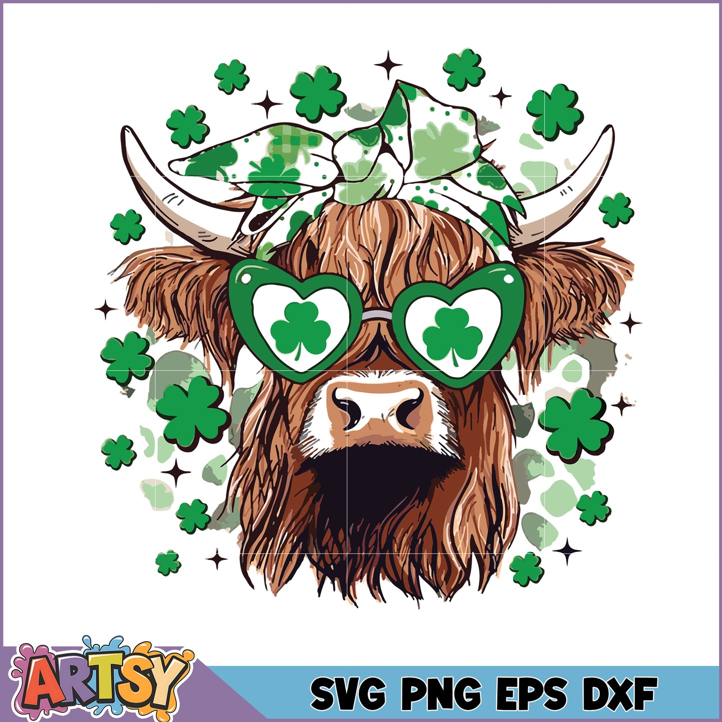 Highland Cow St Patricks Day SVG
