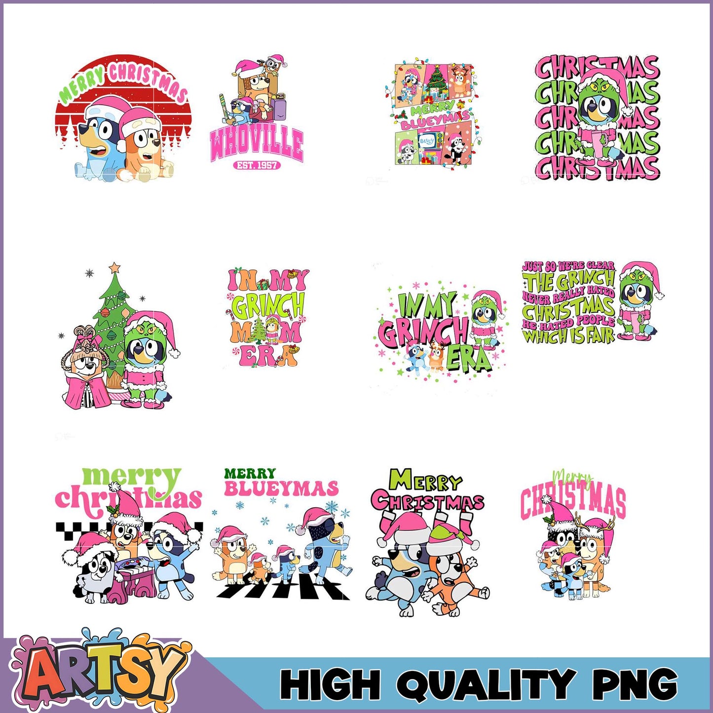 Holiday Themed PNG Bundle Cute Christmas Designs for All
