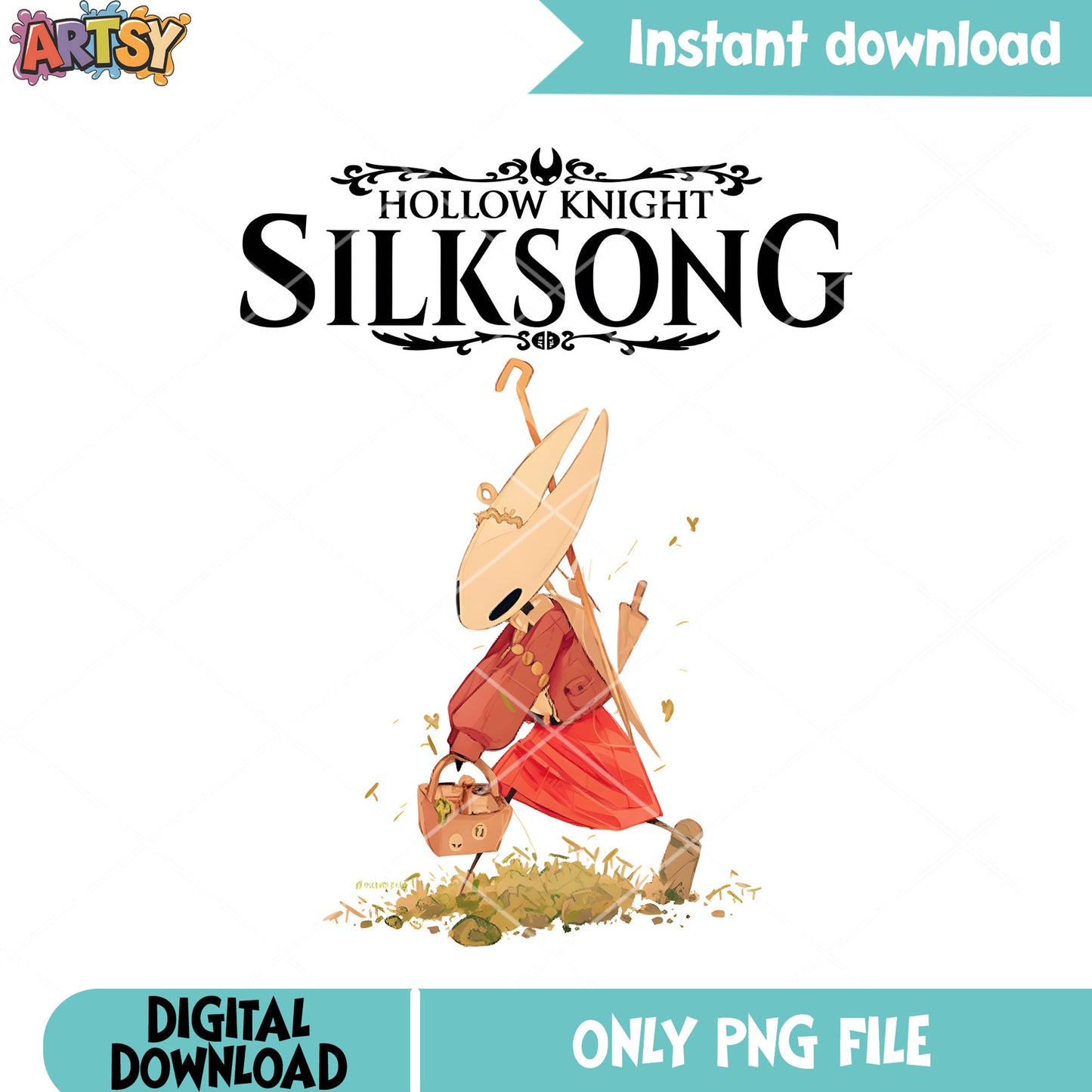 Hollow knight silksong png, hornet character png, picnic basket png