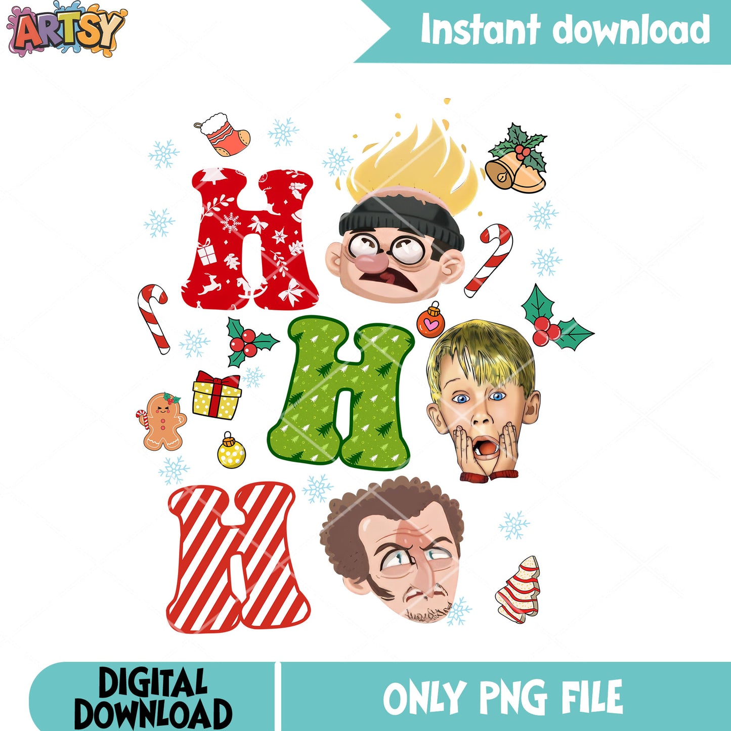 Home alone jingle bell png, christmas gifts png, kevin mccallister png