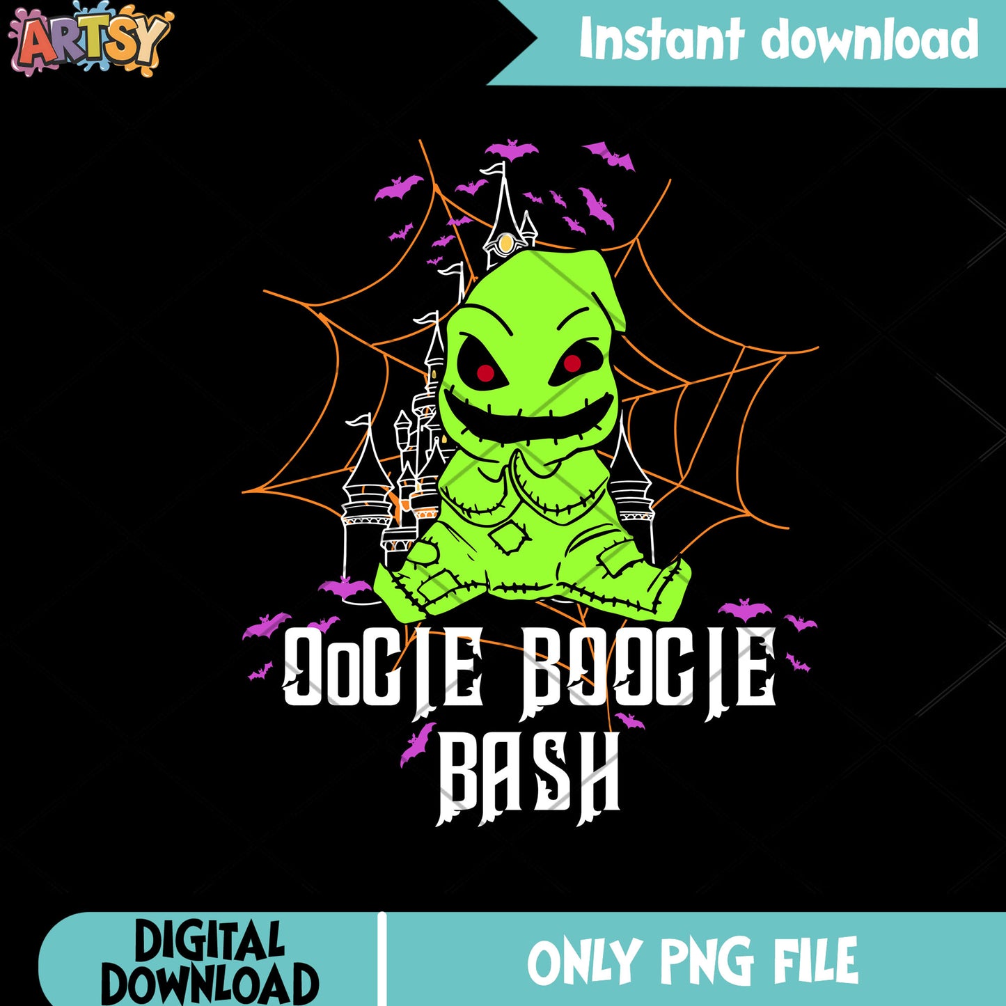 Horrific castle png, oogie boogie costume png, spooky halloween png