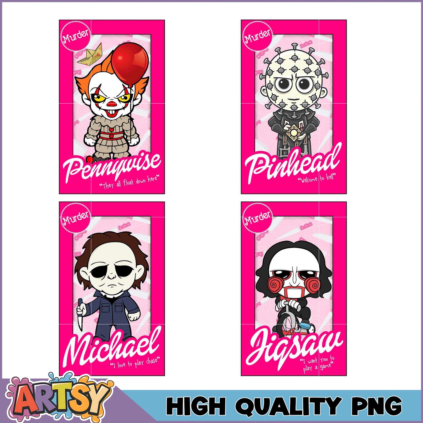 Horror Movie Chibi PNG Bundle High Quality