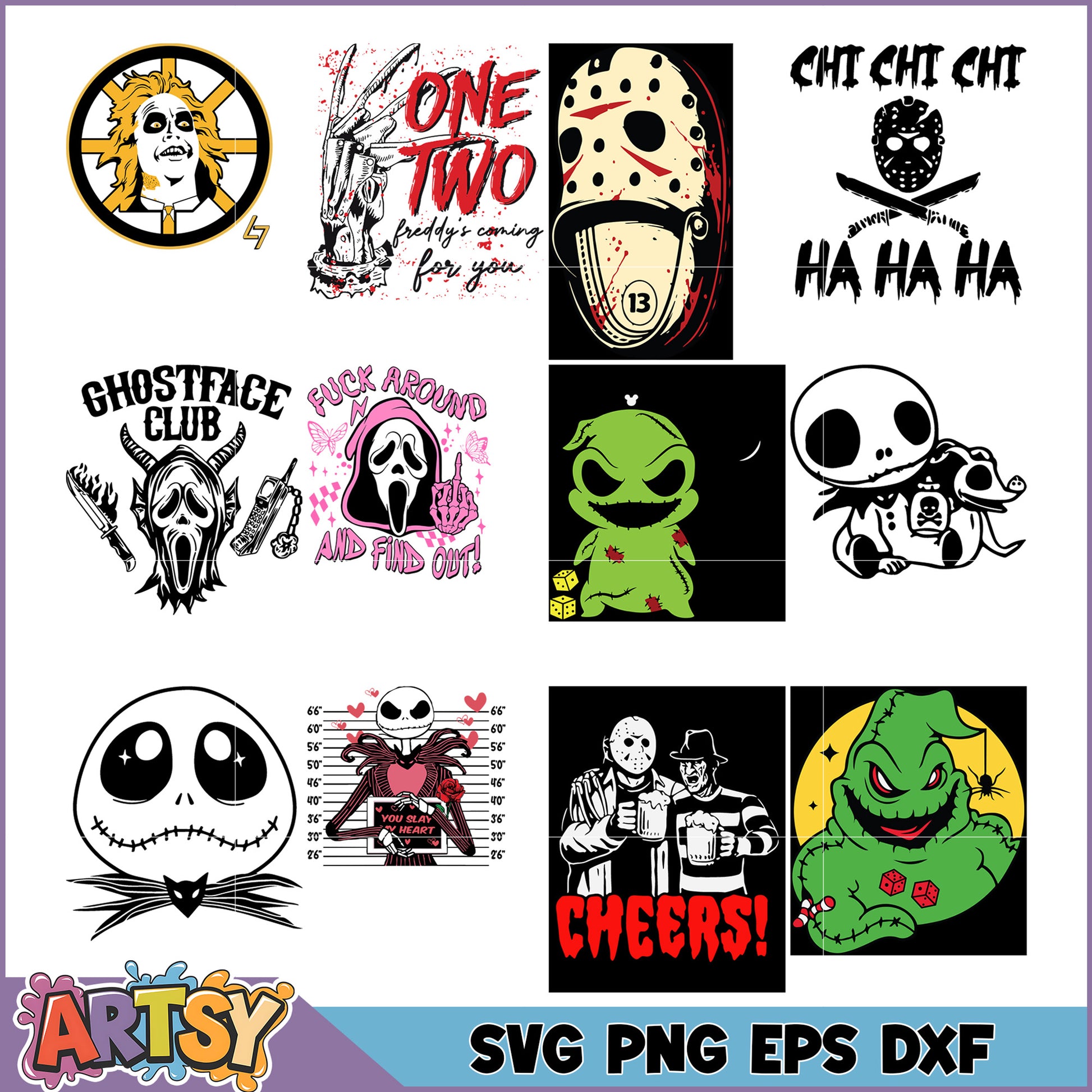 Horror Movie SVG Bundle PNG, EPS, DXF
