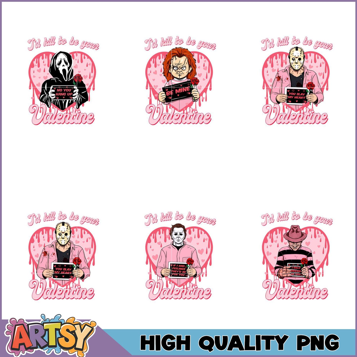 Horror Valentine's PNG Bundle High Quality